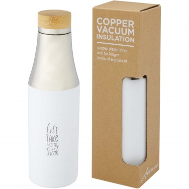 Logo trade corporate gifts picture of: Hulan 540 ml copper vacuum insulated stainless steel bottle with bamboo lid