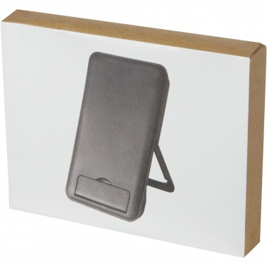 Logo trade corporate gifts picture of: Loop 10W recycled plastic wireless charging pad with phone stand