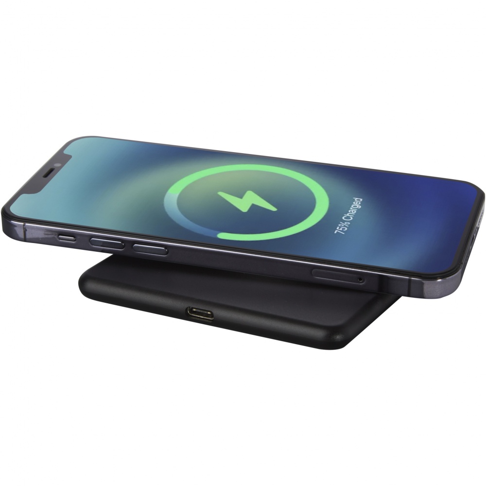 Logo trade promotional giveaways image of: Loop 10W recycled plastic wireless charging pad