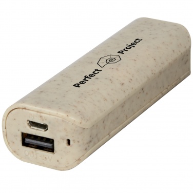 Logo trade promotional item photo of: Yoko 1200mAh wheat straw power bank