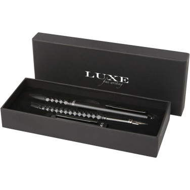 Logo trade promotional gifts picture of: Tactical Dark duo pen gift box