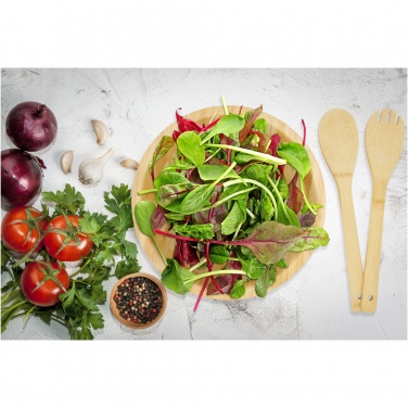 Logo trade promotional products image of: Argulls bamboo salad bowl and tools