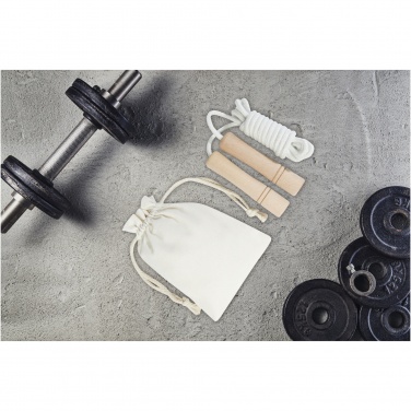 Logo trade business gifts image of: Denise wooden skipping rope in cotton pouch