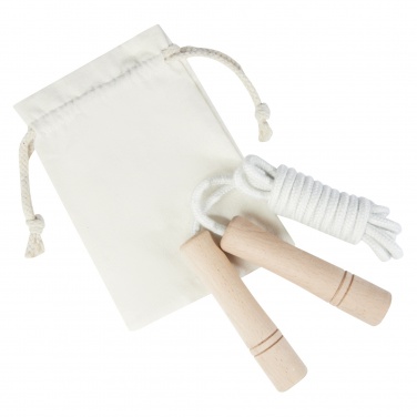 Logo trade corporate gifts image of: Denise wooden skipping rope in cotton pouch