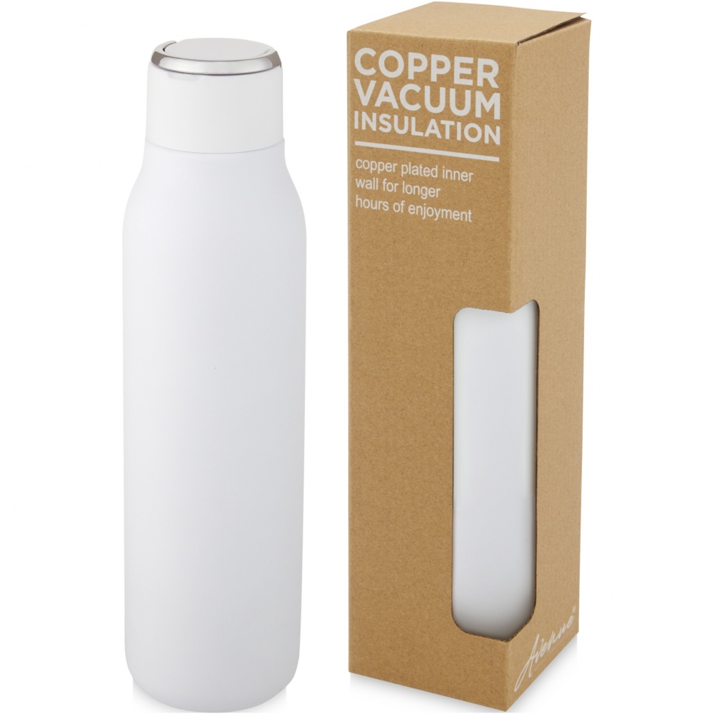 Logo trade promotional item photo of: Marka 600 ml copper vacuum insulated bottle with metal loop