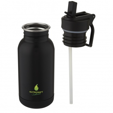 Logo trade promotional item photo of: Lina 400 ml stainless steel sport bottle with straw and loop