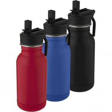 Logotrade advertising product image of: Lina 400 ml stainless steel sport bottle with straw and loop