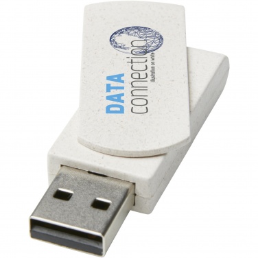 Logo trade corporate gifts image of: Rotate 4GB wheat straw USB flash drive