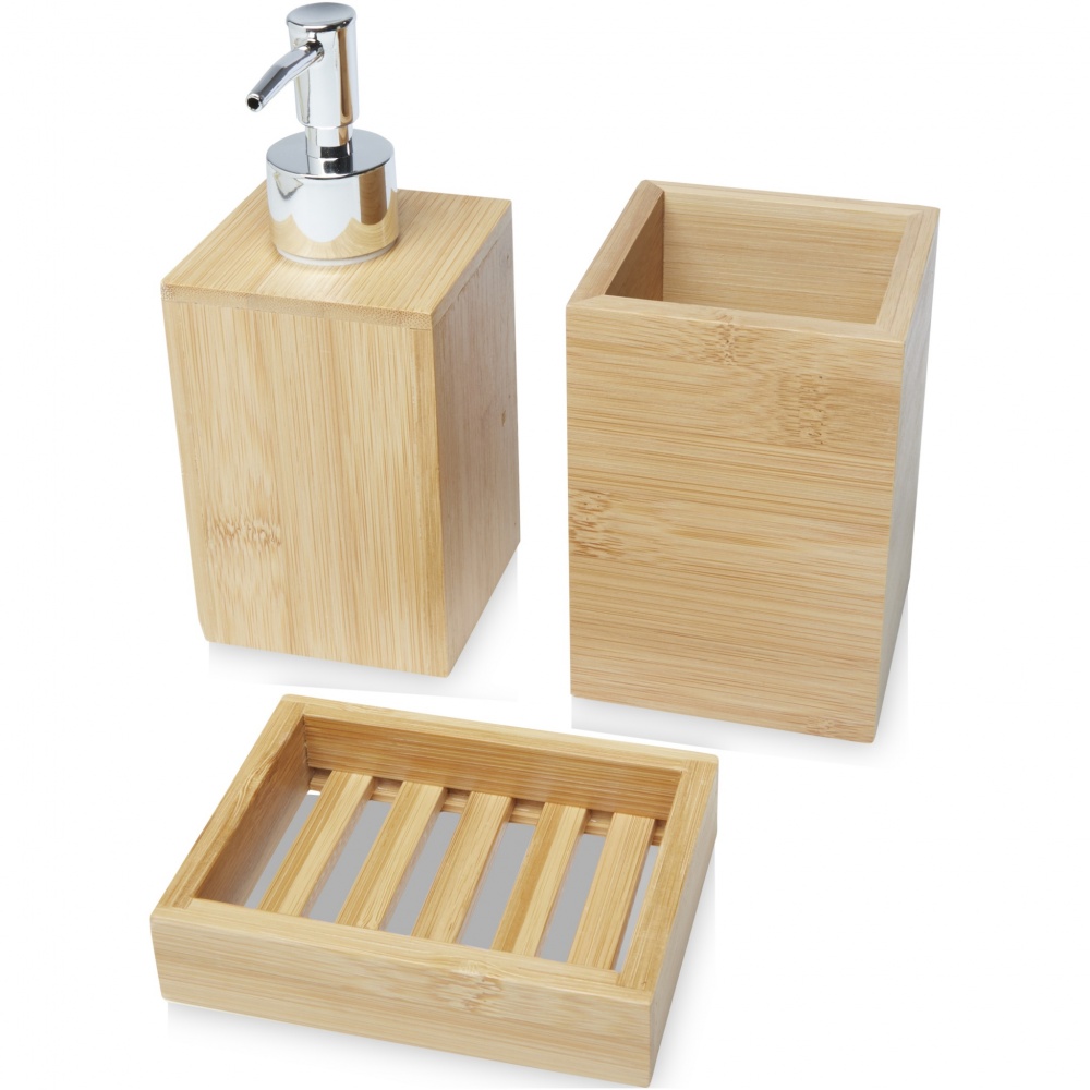 Logo trade promotional products picture of: Hedon 3-piece bamboo bathroom set