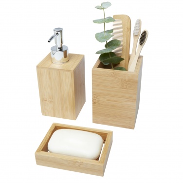 Logotrade advertising product image of: Hedon 3-piece bamboo bathroom set