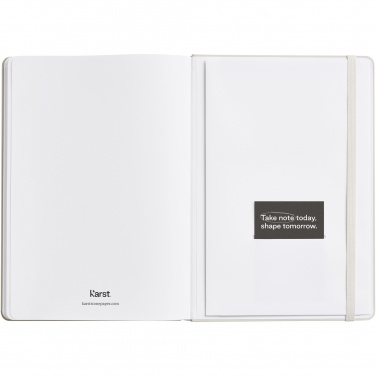 Logo trade promotional merchandise image of: Karst® A5 stone paper hardcover notebook - lined