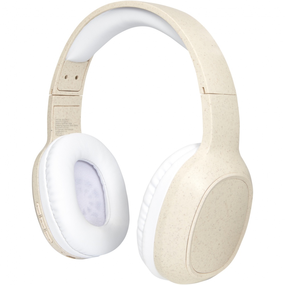 Logo trade business gift photo of: Riff wheat straw Bluetooth® headphones with microphone