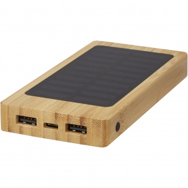 Logo trade corporate gifts image of: Alata 8000 mAh bamboo solar power bank