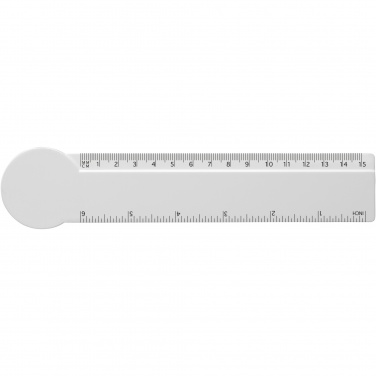 Logo trade promotional gifts image of: Tait 15 cm circle-shaped recycled plastic ruler 