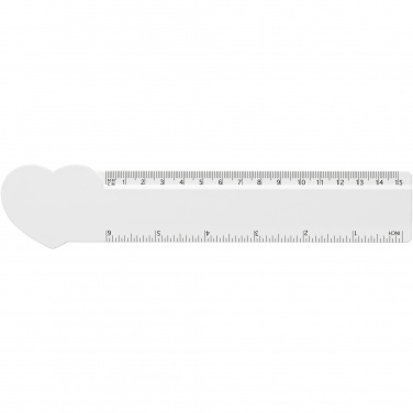 Logo trade advertising products image of: Tait 15 cm heart-shaped recycled plastic ruler