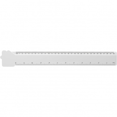 Logo trade promotional gift photo of: Tait 30cm house-shaped recycled plastic ruler