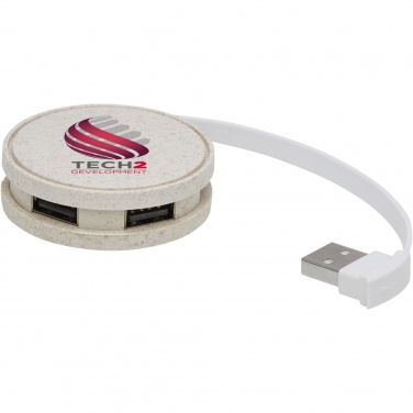 Logo trade promotional items image of: Kenzu wheat straw USB hub