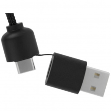 Logotrade promotional item picture of: SCX.design C38 5-in-1 rPET light-up logo charging cable with squared wooden casing