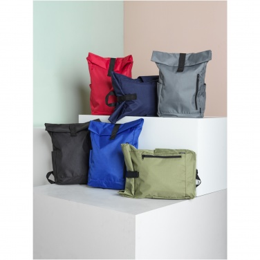 Logo trade promotional giveaways image of: Byron 15.6" GRS RPET roll-top backpack 18L