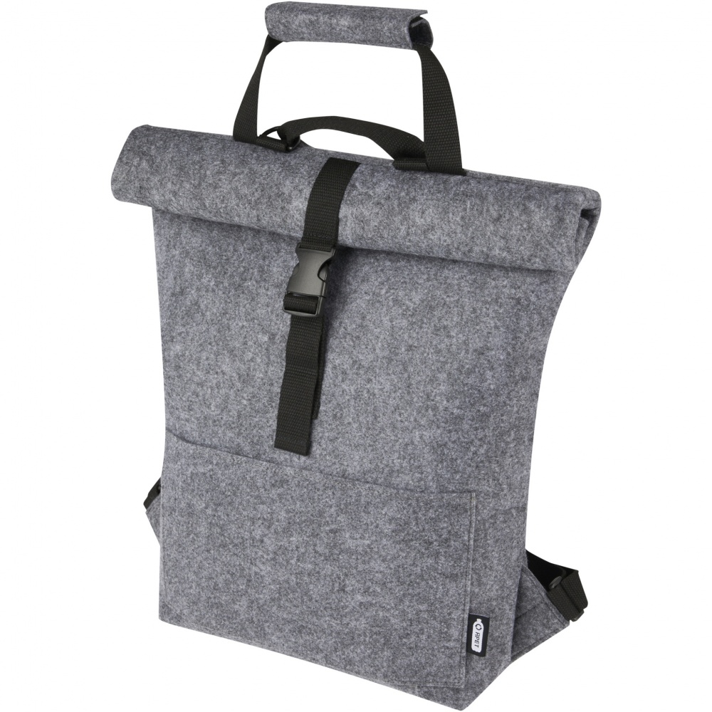 Logo trade corporate gift photo of: Felta GRS recycled felt roll-top bike bag 13L