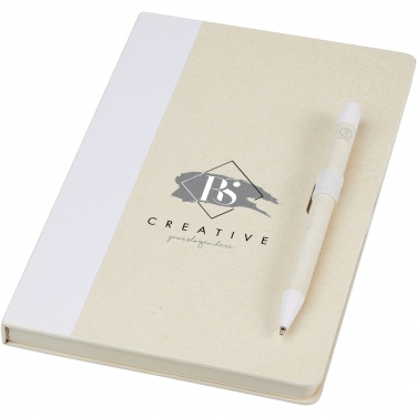 Logotrade promotional gift picture of: Dairy Dream A5 size reference recycled milk cartons notebook and ballpoint pen set