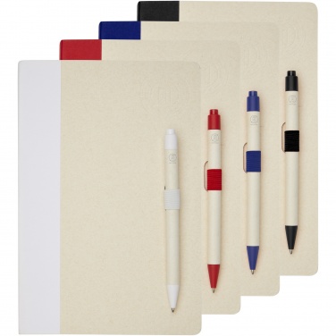 Logotrade corporate gift picture of: Dairy Dream A5 size reference recycled milk cartons notebook and ballpoint pen set