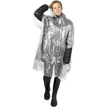 Logo trade promotional merchandise image of: Mayan recycled plastic disposable rain poncho with storage pouch