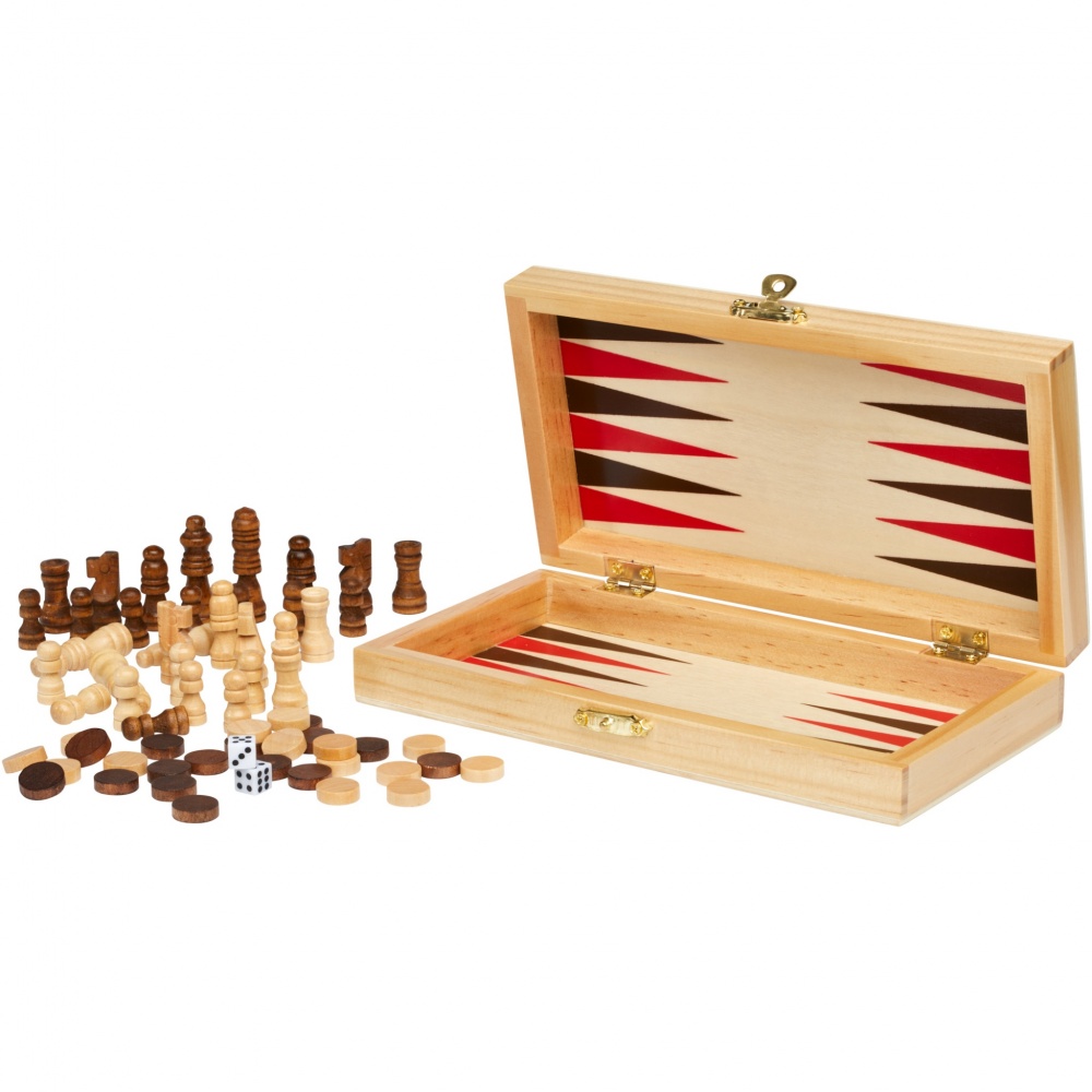 Logo trade advertising product photo of: Mugo 3-in-1 wooden game set