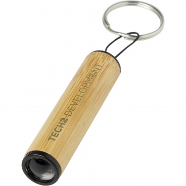 Logo trade promotional giveaway photo of: Cane bamboo key ring with light