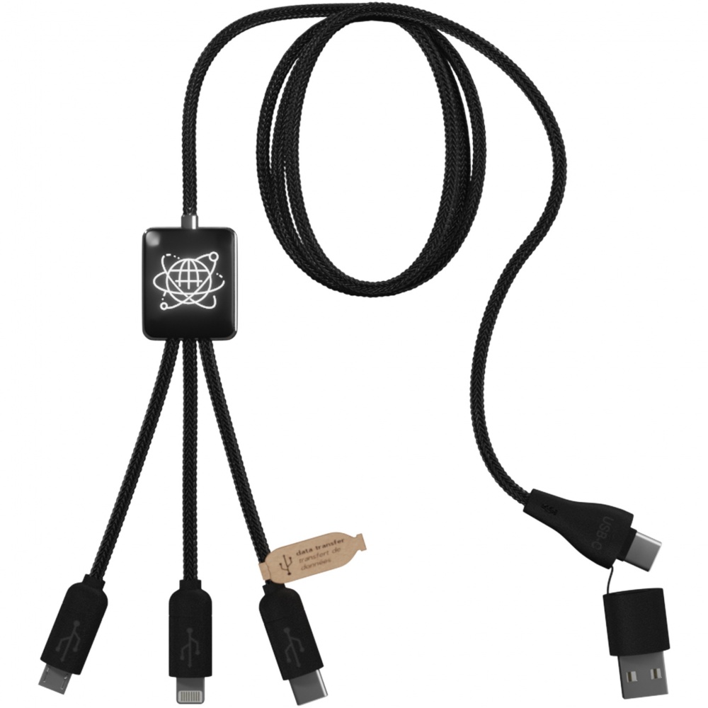 Logo trade promotional merchandise photo of: SCX.design C45 5-in-1 rPET charging cable with data transfer
