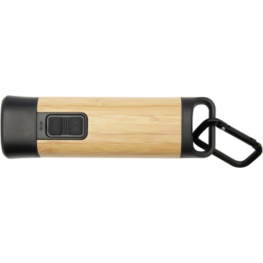 Logotrade promotional item picture of: Kuma bamboo/RCS recycled plastic torch with carabiner