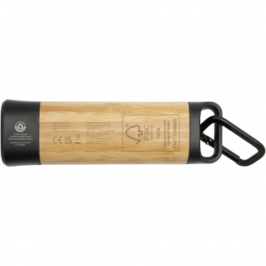 Logo trade promotional item photo of: Kuma bamboo/RCS recycled plastic torch with carabiner
