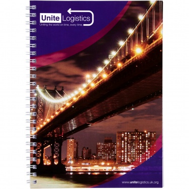 Logo trade promotional products image of: Desk-Mate® A5 spiral notebook with printed back cover