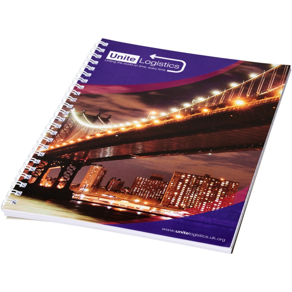 Logo trade promotional merchandise picture of: Desk-Mate® A4 spiral notebook with printed back cover