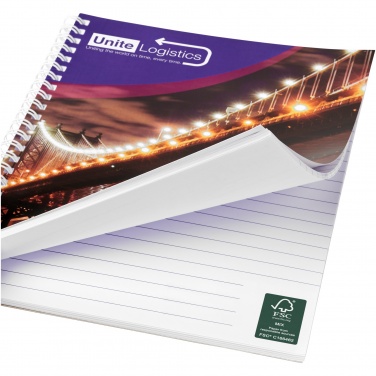 Logo trade promotional giveaway photo of: Desk-Mate® A4 spiral notebook with printed back cover