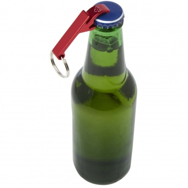 Logotrade promotional giveaway image of: Tao RCS recycled aluminium bottle and can opener with keychain 