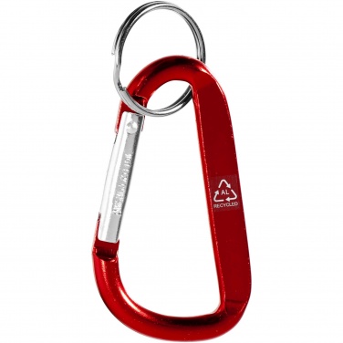 Logo trade promotional merchandise picture of: Timor RCS recycled aluminium carabiner keychain