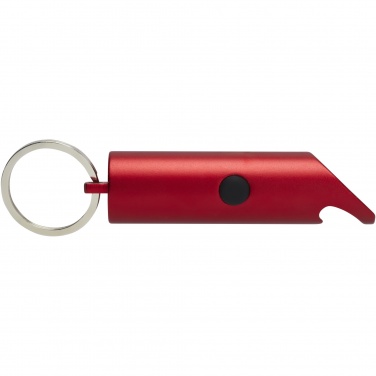 Logo trade corporate gifts picture of: Flare RCS recycled aluminium IPX LED light and bottle opener with keychain