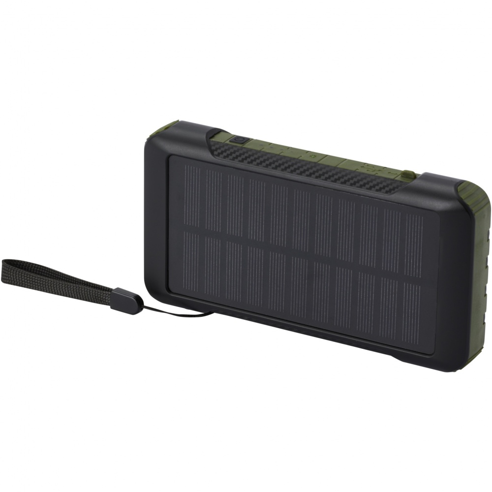 Logo trade promotional products image of: Soldy 10.000 mAh RCS recycled plastic solar dynamo power bank 