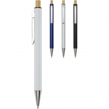 Logo trade promotional item photo of: Cyrus recycled aluminium ballpoint pen (blue ink)