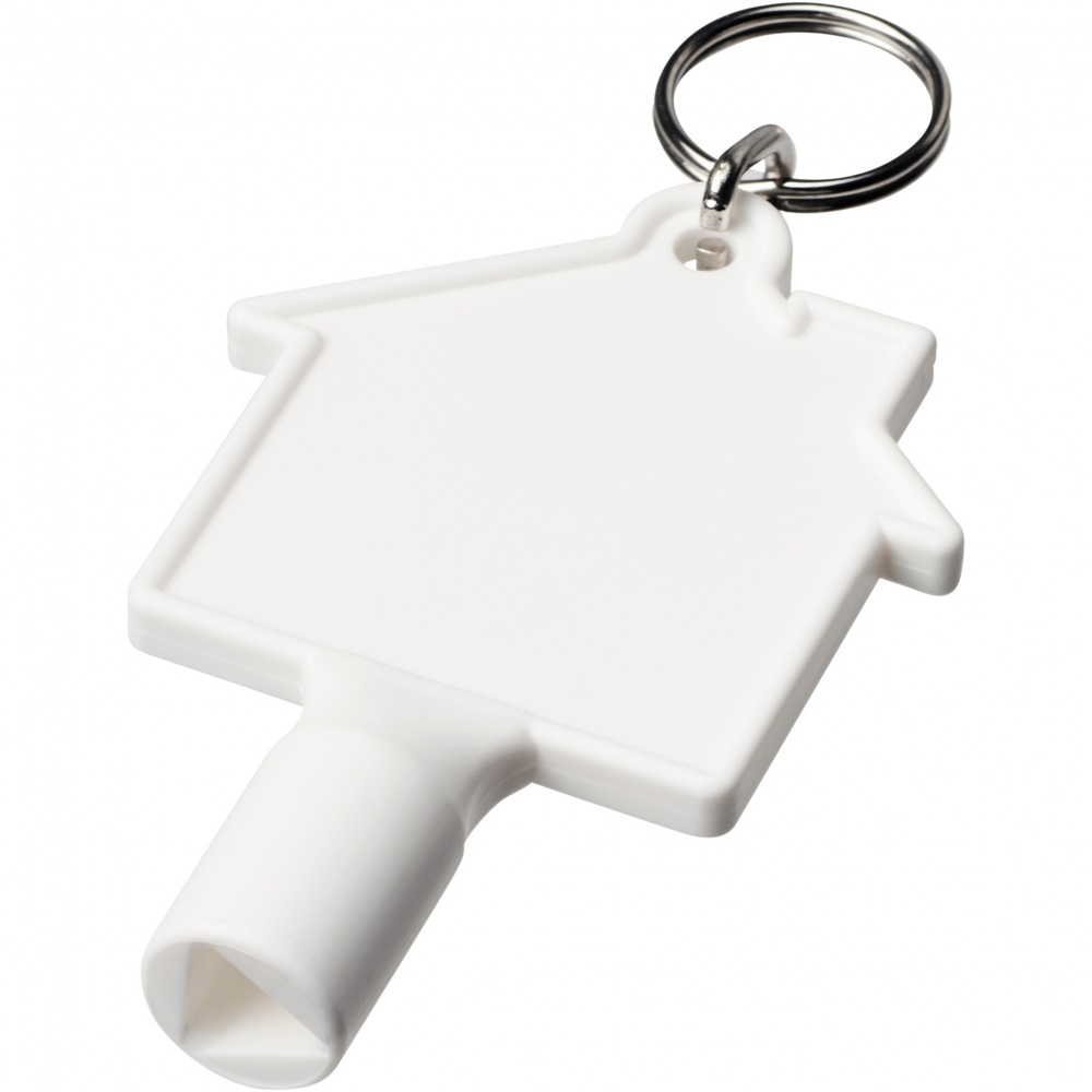 Logotrade promotional merchandise photo of: Maximilian house-shaped recycled utility key keychain