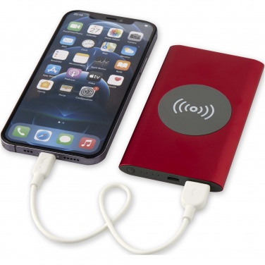 Logo trade promotional product photo of: Juice 4000 mAh Type-C recycled aluminium wireless power bank 