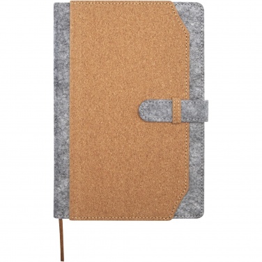 Logotrade promotional merchandise photo of: Viviana A5 recycled felt and cork notebook