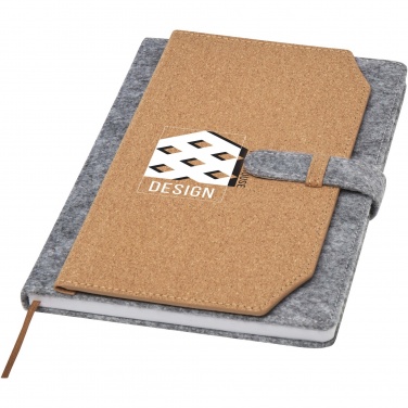 Logotrade promotional gift image of: Viviana A5 recycled felt and cork notebook