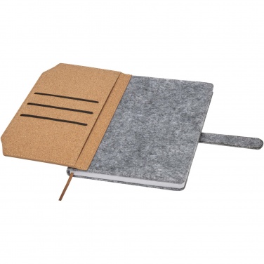 Logotrade promotional giveaway picture of: Viviana A5 recycled felt and cork notebook