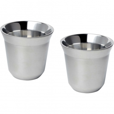 Logo trade promotional giveaways picture of: Duo 80 ml RCS certified stainless steel espresso cup set 
