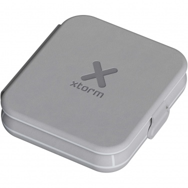 Logo trade promotional gifts image of: Xtorm XWF21 15W foldable 2-in-1 wireless travel charger