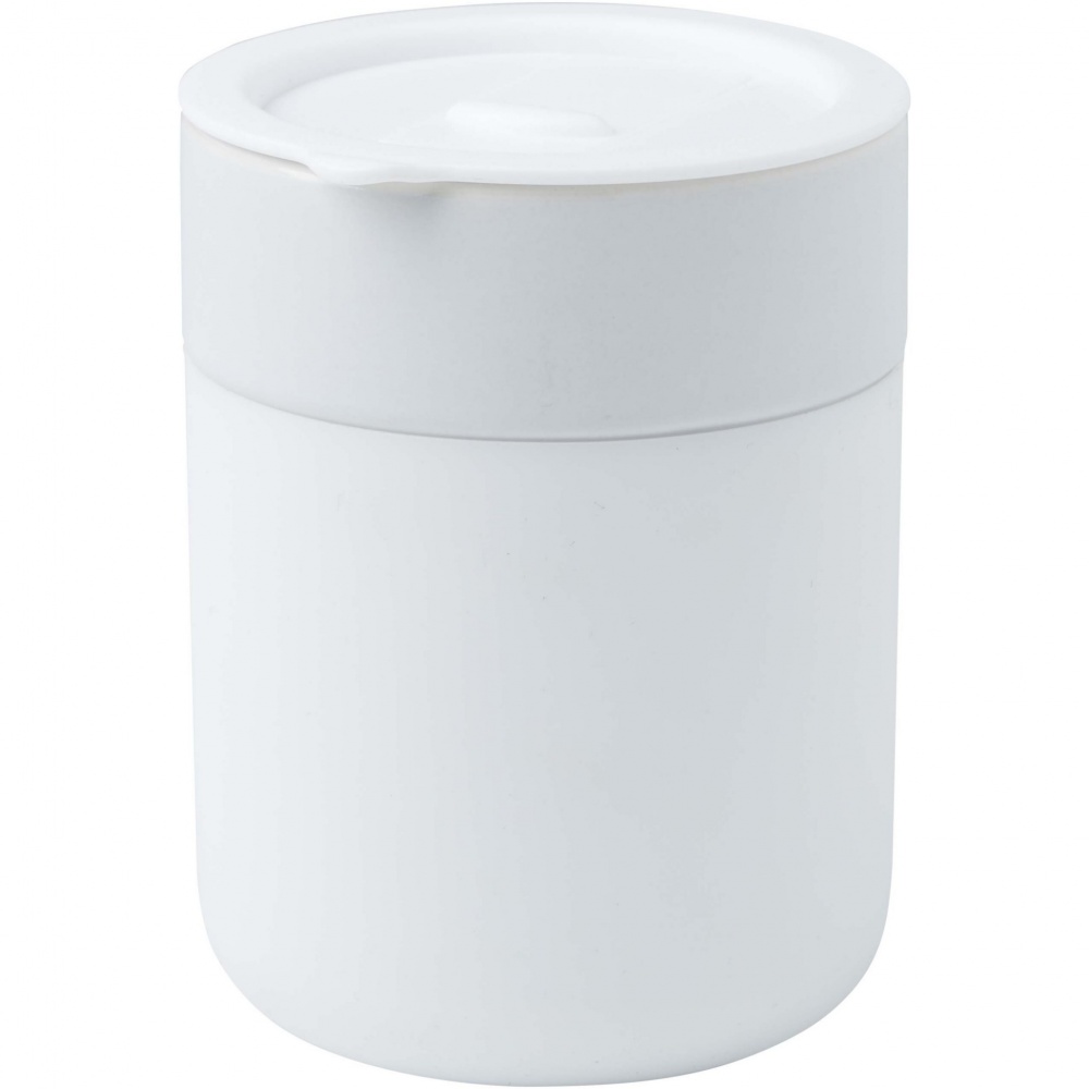 Logo trade advertising products image of: Java 330 ml ceramic tumbler with silicone wrap and plastic lid
