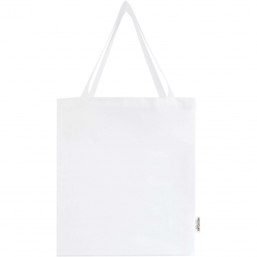Logo trade corporate gifts picture of: Madras 140 g/m² GRS recycled cotton gusset tote bag