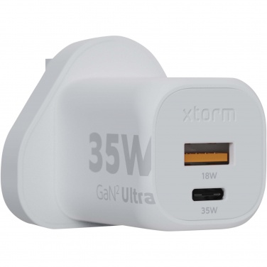 Logotrade promotional product picture of: Xtorm XEC035 GaN² Ultra 35W wall charger - UK plug